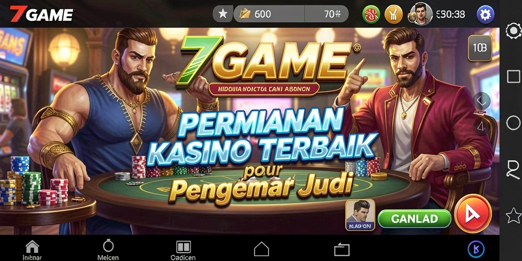 Tampilan screenshot utama 7GAME menampilkan keseruan permainan Kasino.