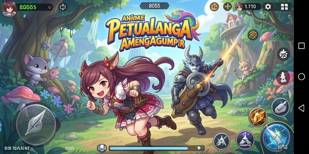 Screenshot menunjukkan aksi pertempuran yang menegangkan dalam game Anime.