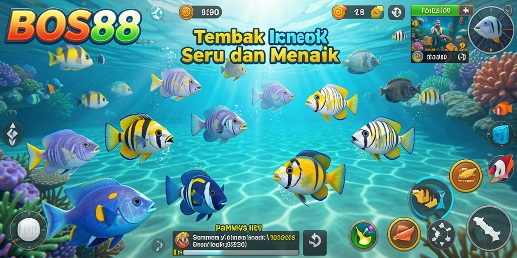 Gameplay seru dan menantang dalam BOS88 saat menangkap ikan.