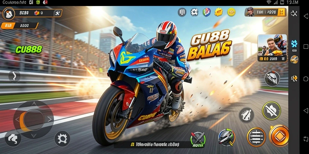 Gameplay seru balapan motor dengan grafis realistis.