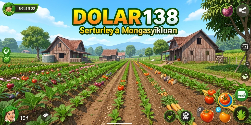 Screenshot gameplay DOLAR138 menampilkan ladang yang hijau dan penuh aktivitas.