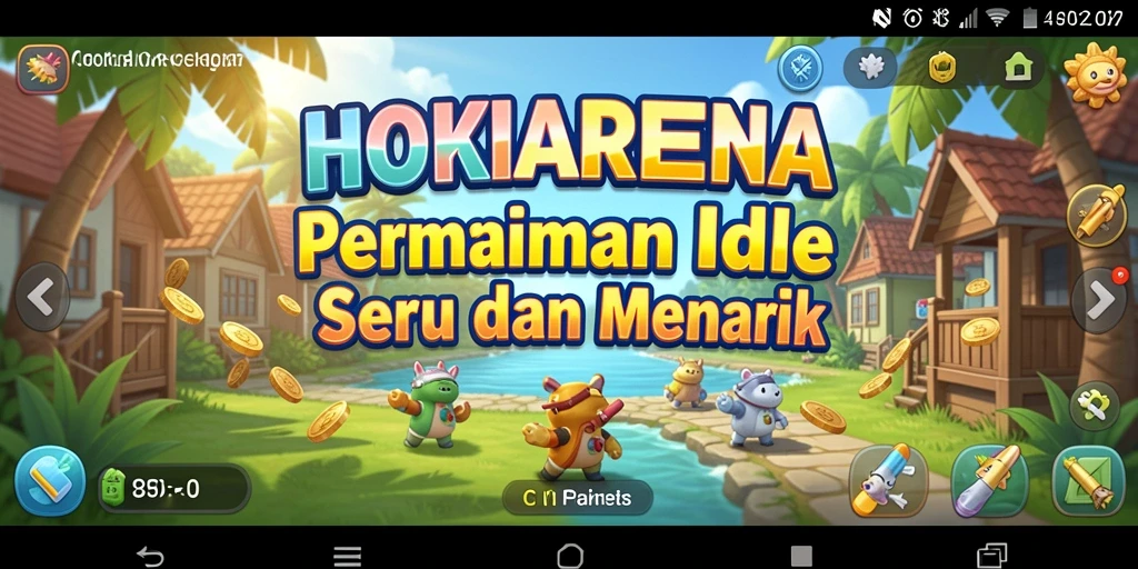 Screenshot menampilkan gameplay HOKIARENA dengan karakter yang aktif.
