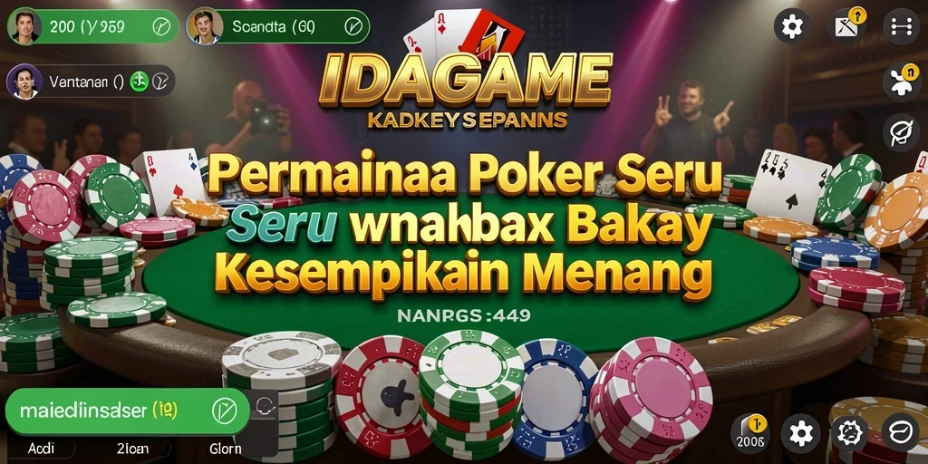 Tampilan menarik dari gameplay Poker di IDAGAME.