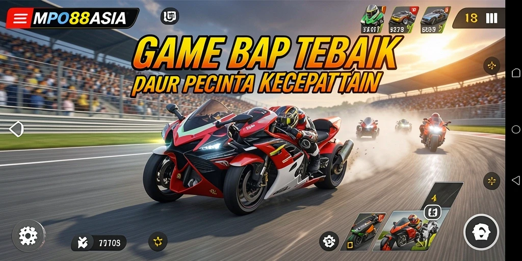 Tampilan menarik dari gameplay balap di MPO88ASIA.