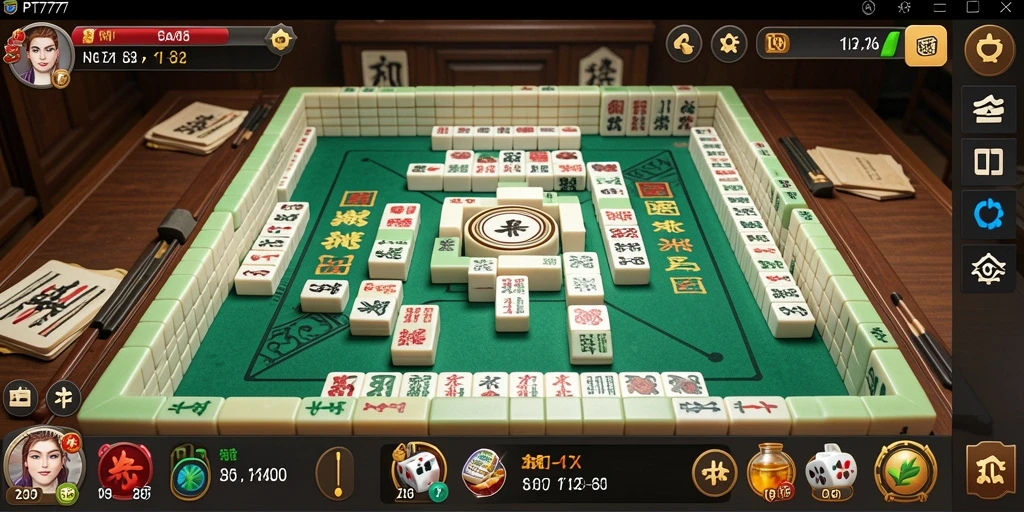 Screenshot utama PT777 menampilkan gameplay Mahjong yang menantang.