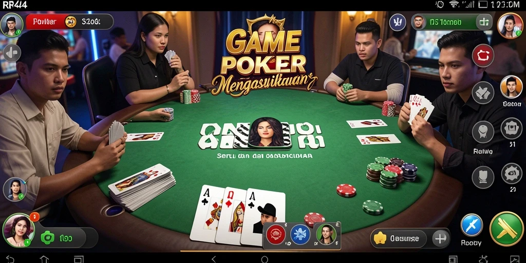Tampilan menarik dari gameplay Poker yang seru di RR44.