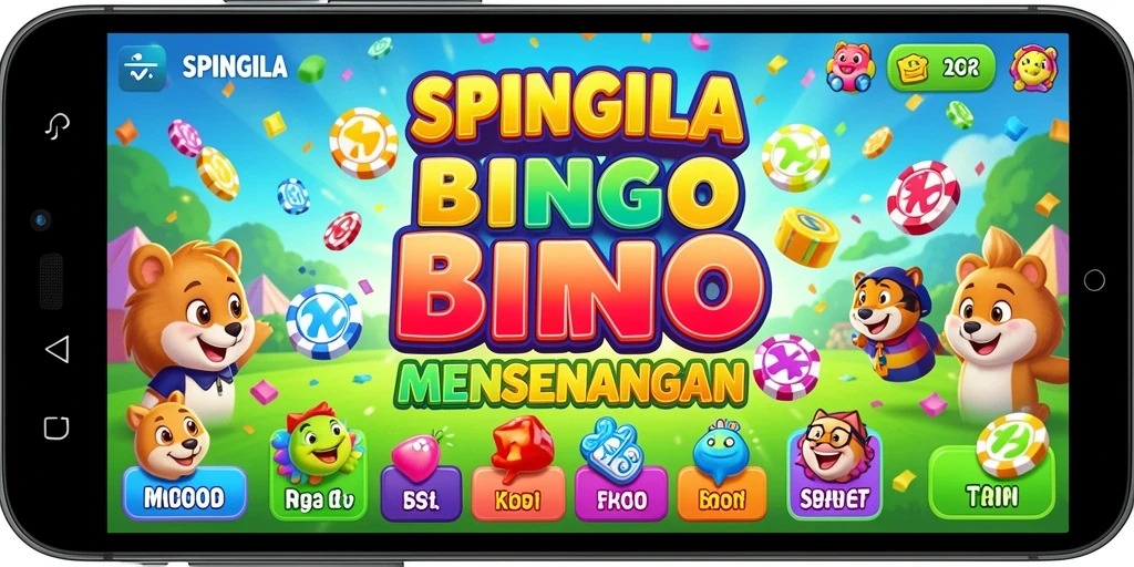 Tampilan menarik dari gameplay Bingo SPINGILA yang penuh warna.