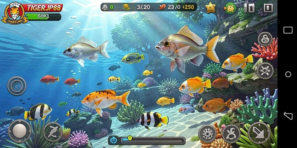 Screenshot gameplay TIGERJP88 yang menunjukkan pengalaman memancing yang seru.